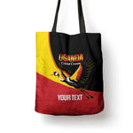 Custom Uganda Cricket Tote Bag Go Cranes African Pattern