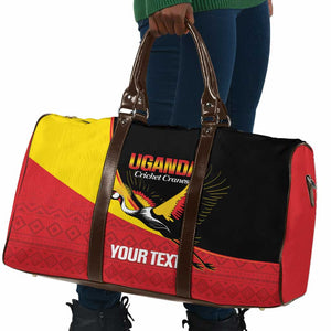 Custom Uganda Cricket Travel Bag Go Cranes African Pattern