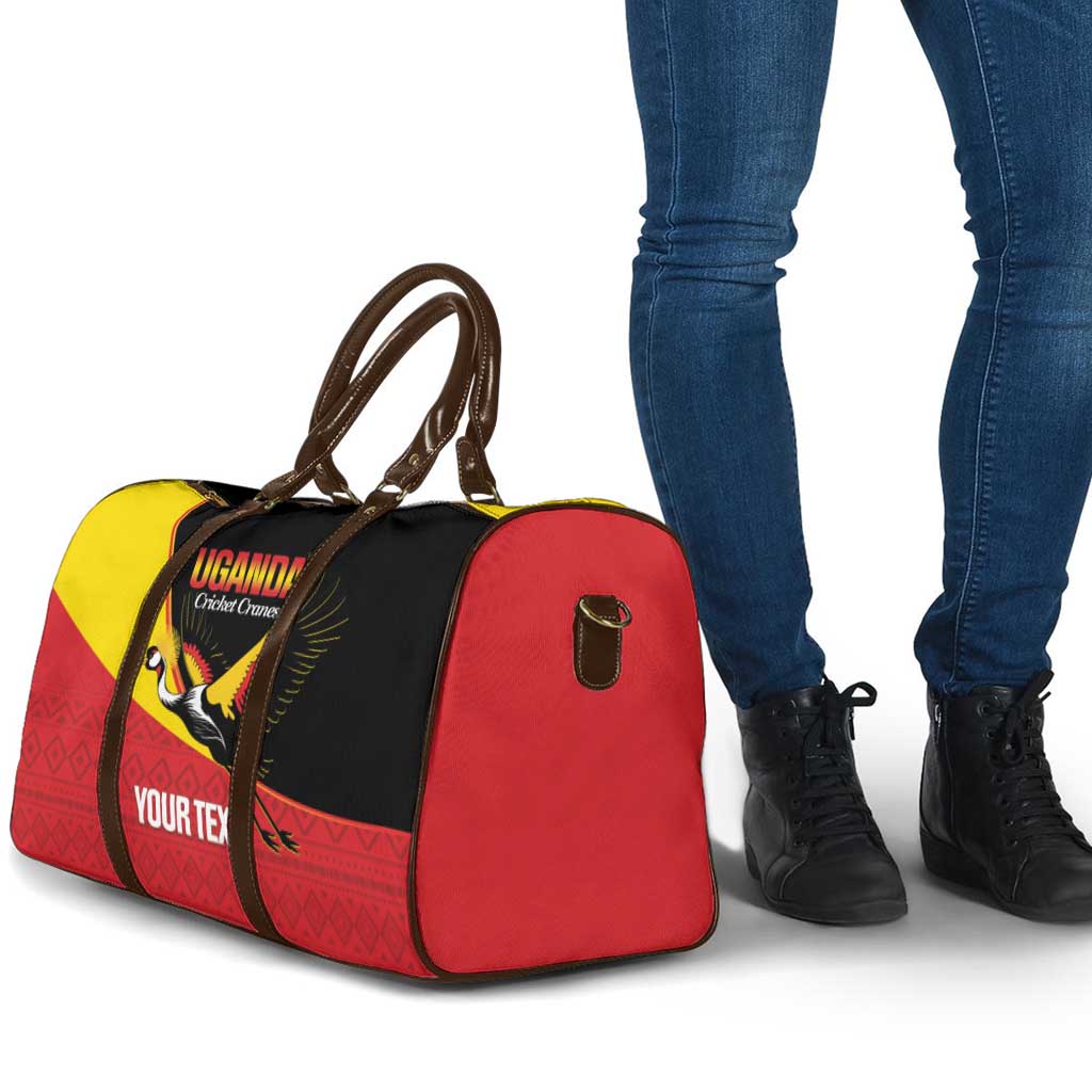 Custom Uganda Cricket Travel Bag Go Cranes African Pattern