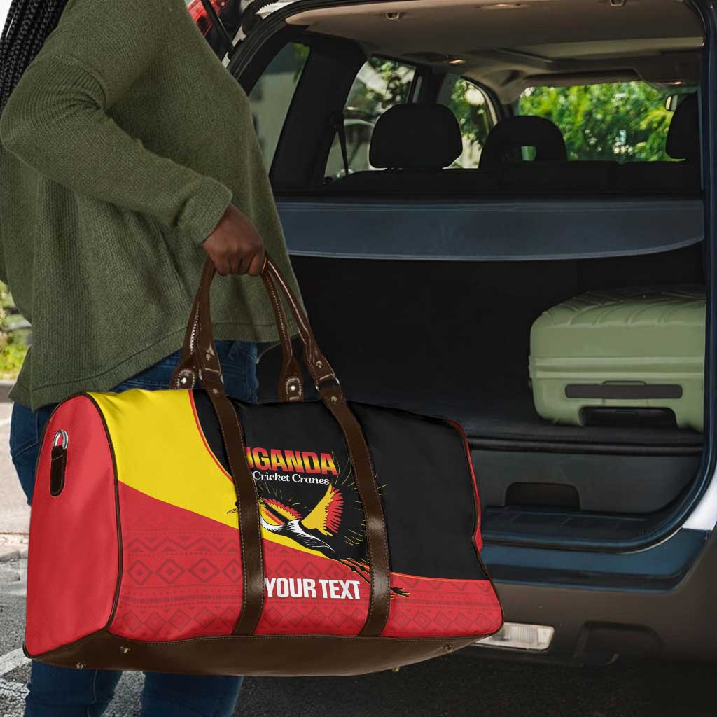 Custom Uganda Cricket Travel Bag Go Cranes African Pattern