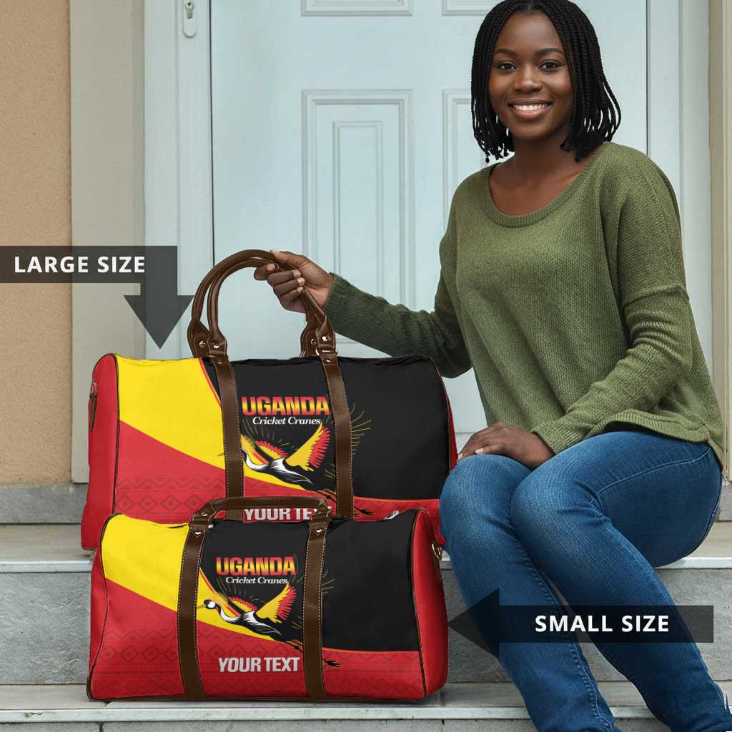 Custom Uganda Cricket Travel Bag Go Cranes African Pattern
