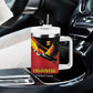 Afro Cricket Uganda Custom Tumbler With Handle Go Cranes African Pattern - African Pride