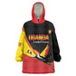 Afro Cricket Uganda Custom Wearable Blanket Hoodie Go Cranes African Pattern - African Pride