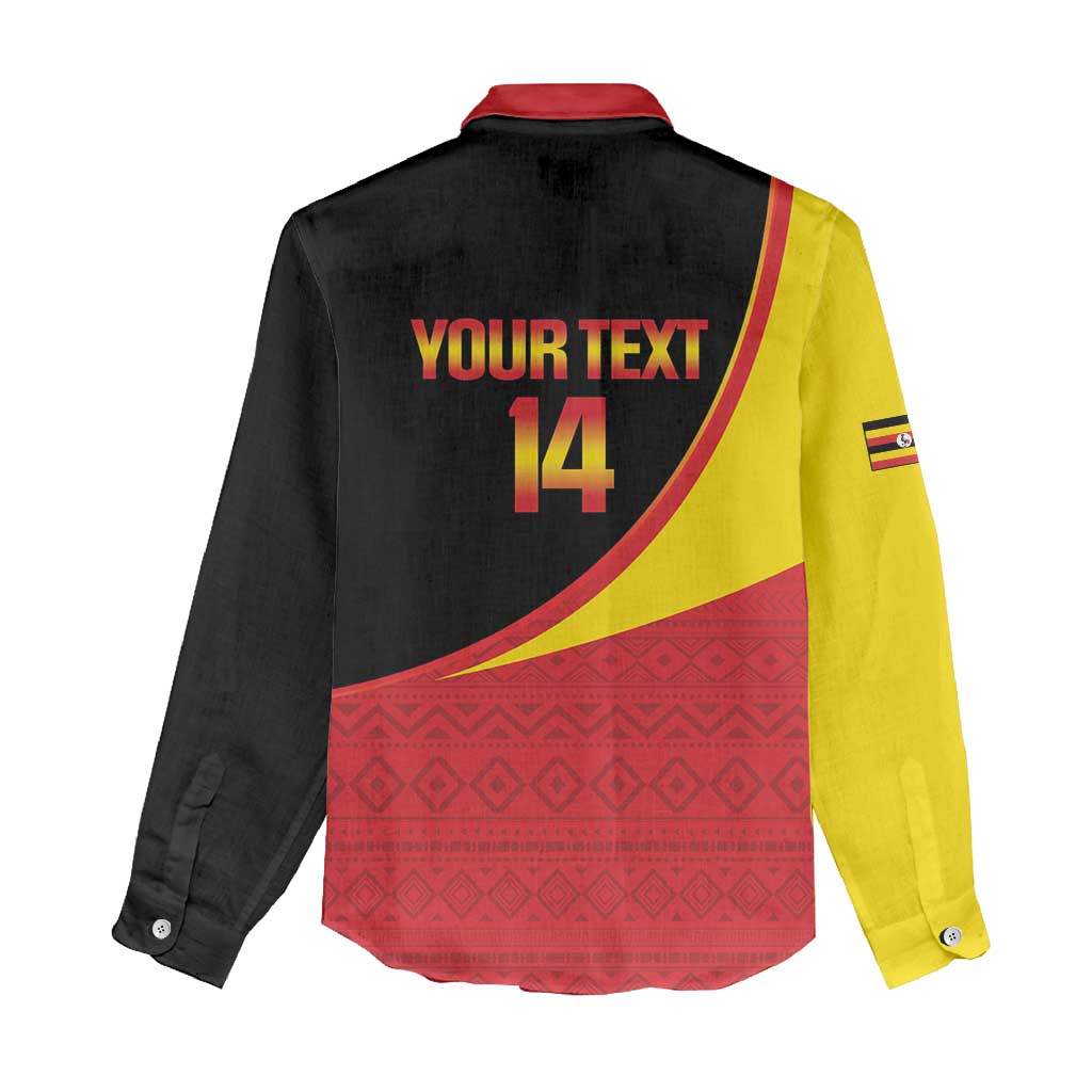 Afro Cricket Uganda Custom Women Casual Shirt Go Cranes African Pattern - African Pride