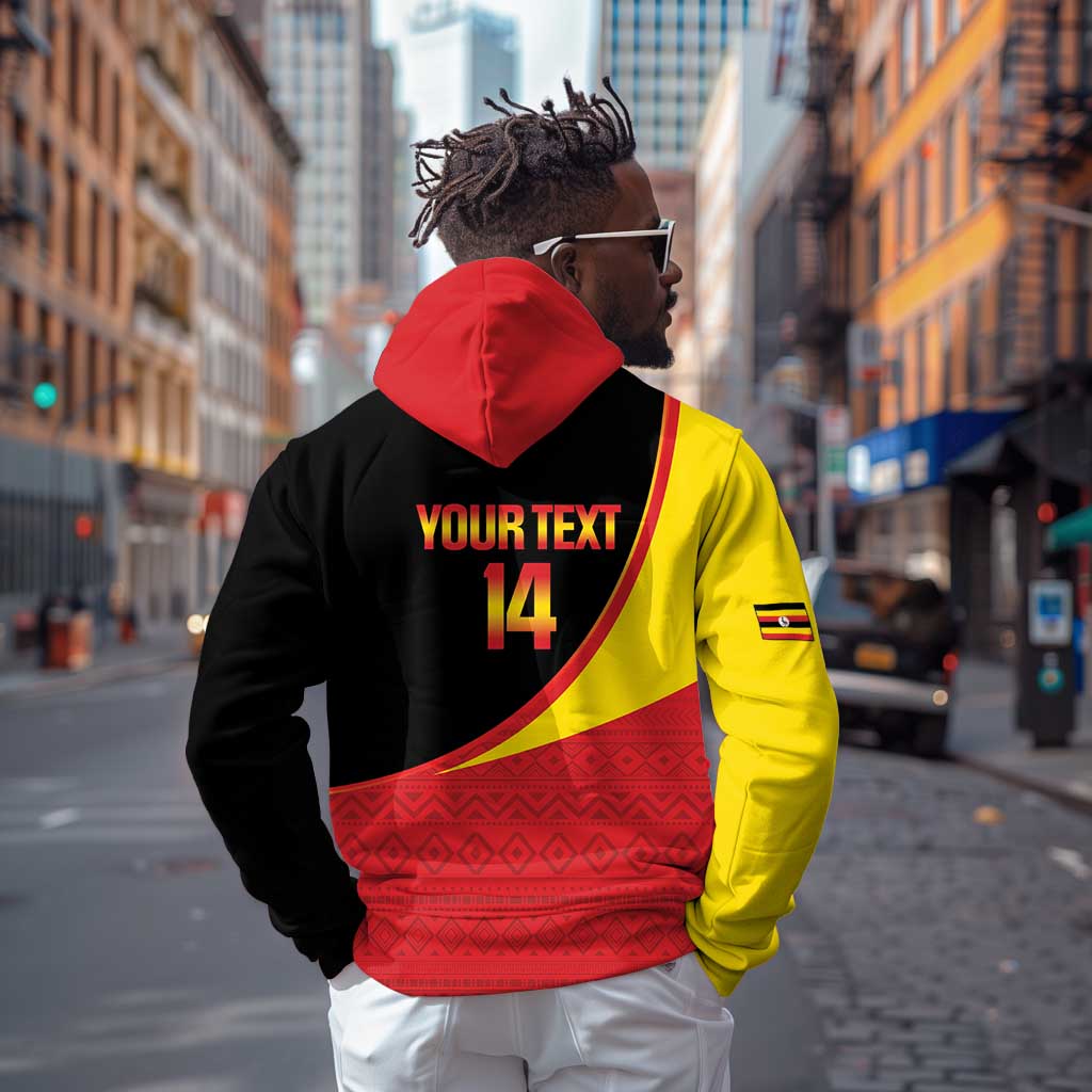 Afro Cricket Uganda Custom Zip Hoodie Go Cranes African Pattern - African Pride