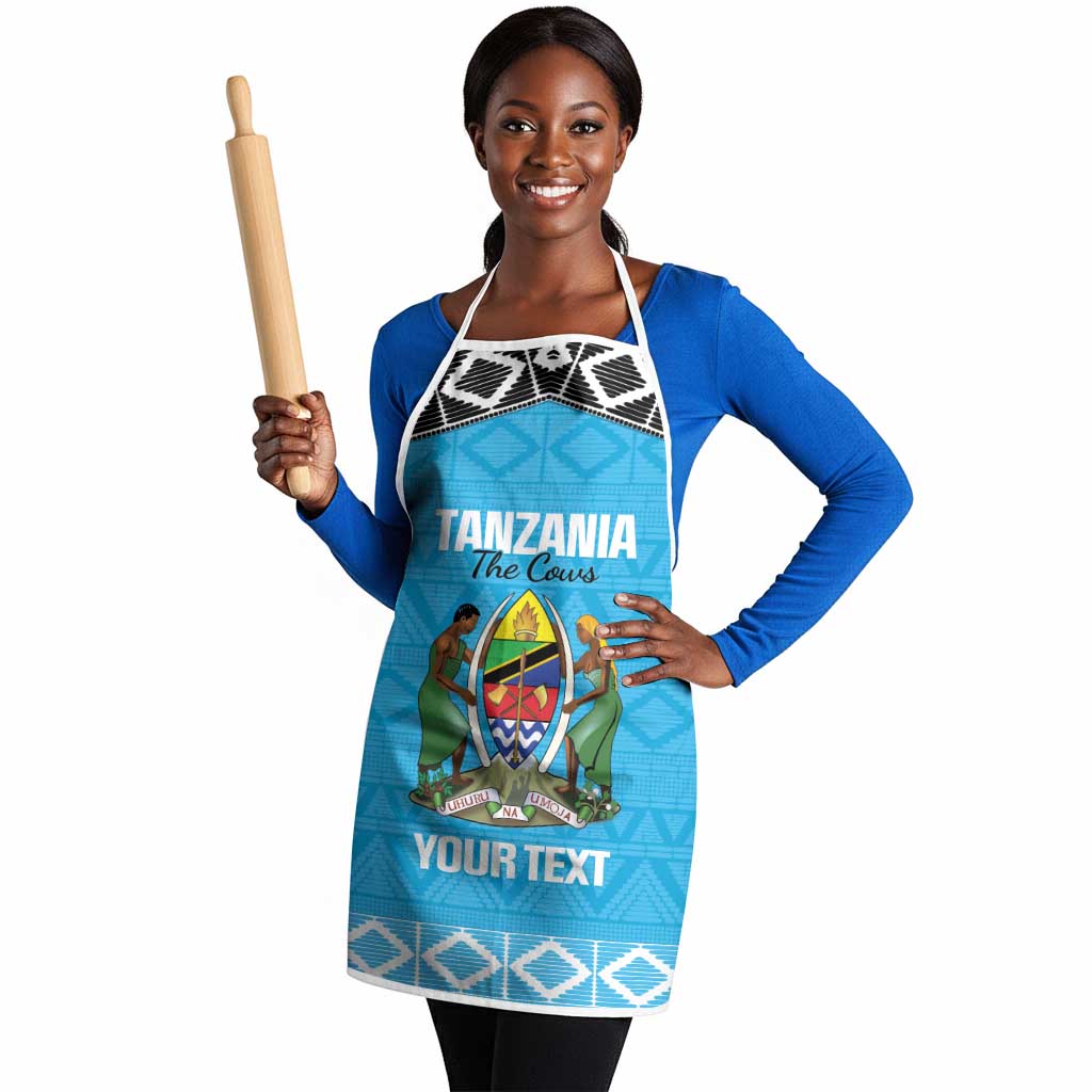 Custom Tanzania Cricket Apron Go Cows Sporty African Pattern