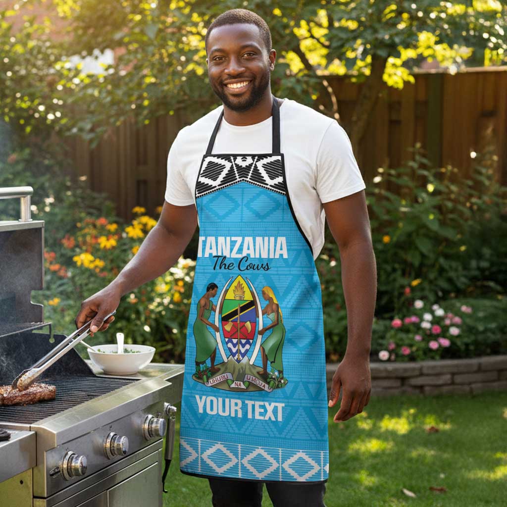 Custom Tanzania Cricket Apron Go Cows Sporty African Pattern