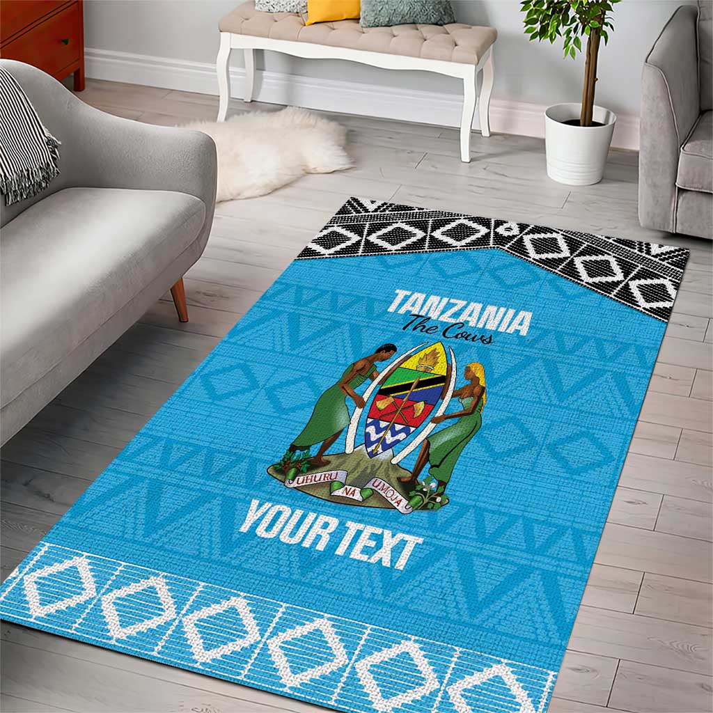 Afro Cricket Tanzania Custom Area Rug Go Cows Sporty African Pattern - African Pride