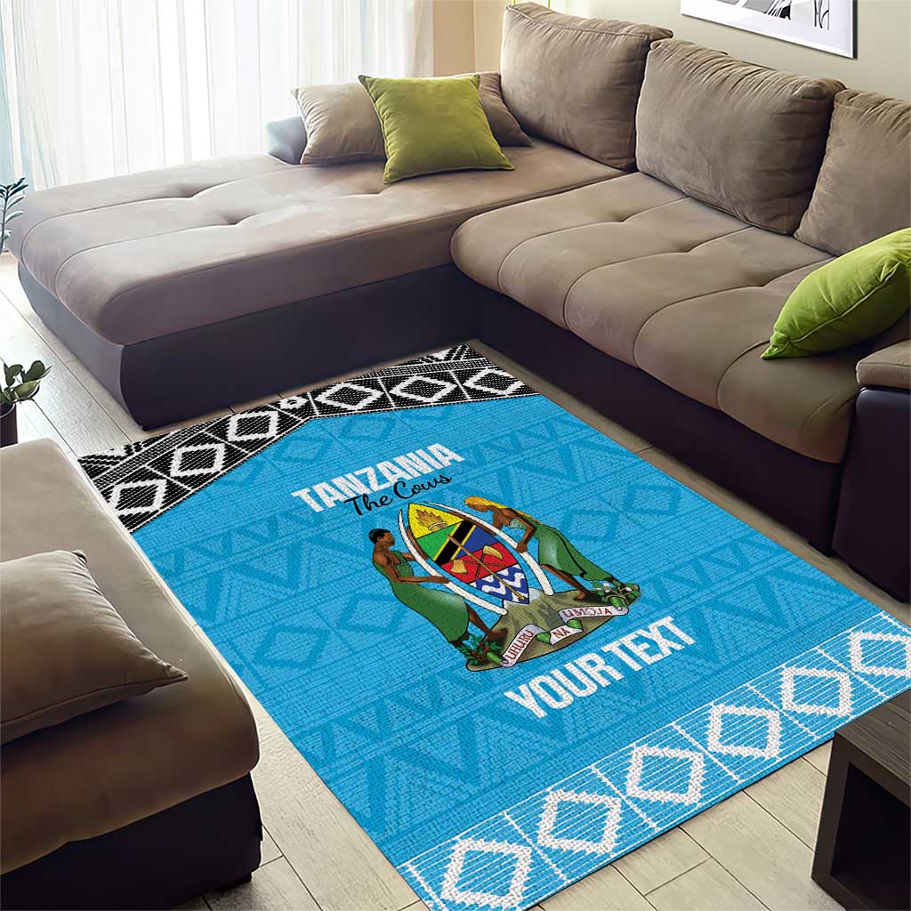 Afro Cricket Tanzania Custom Area Rug Go Cows Sporty African Pattern - African Pride