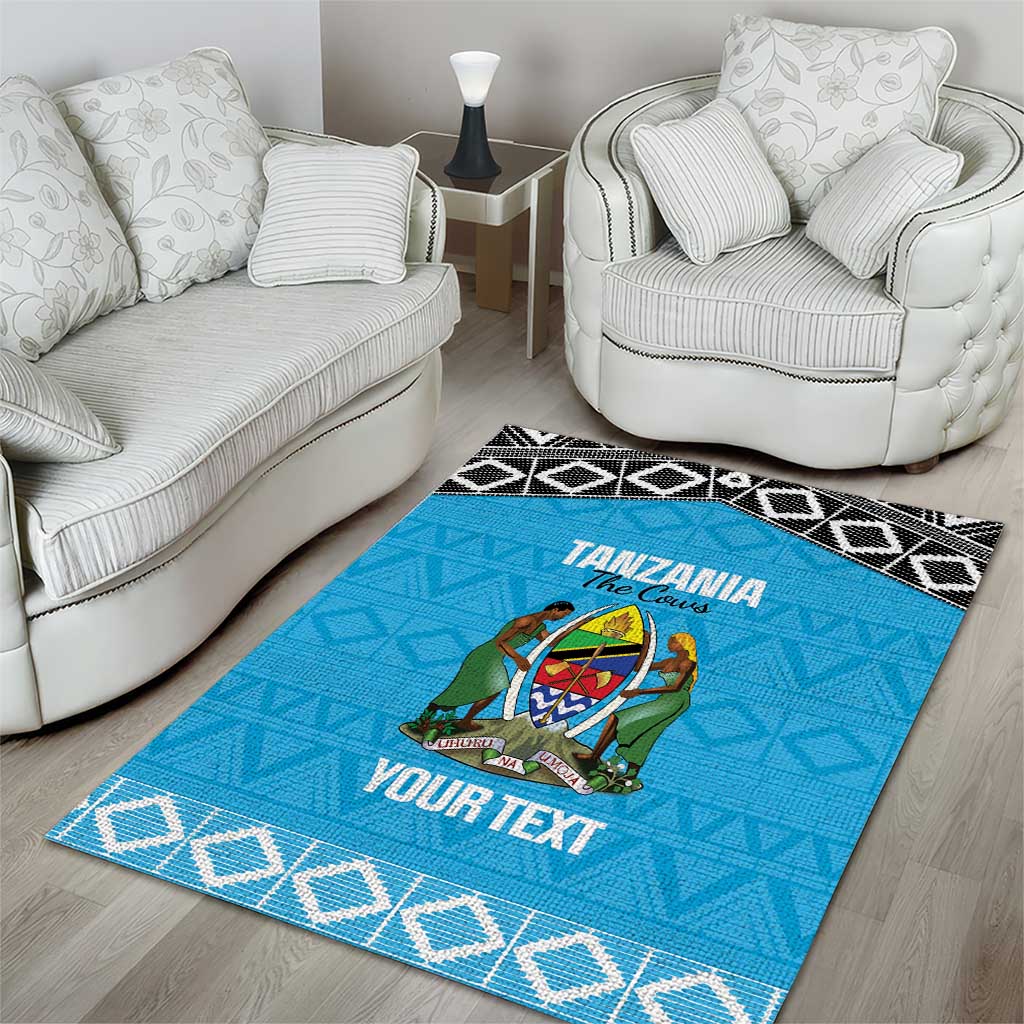 Afro Cricket Tanzania Custom Area Rug Go Cows Sporty African Pattern - African Pride