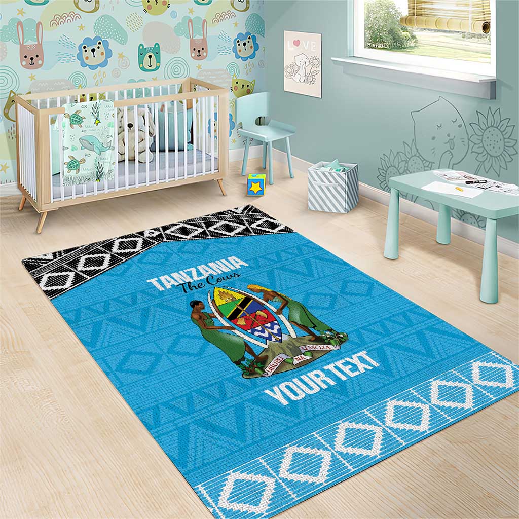 Afro Cricket Tanzania Custom Area Rug Go Cows Sporty African Pattern - African Pride