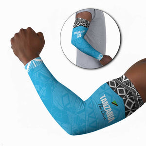 Custom Tanzania Cricket Arm Sleeves Go Cows Sporty African Pattern