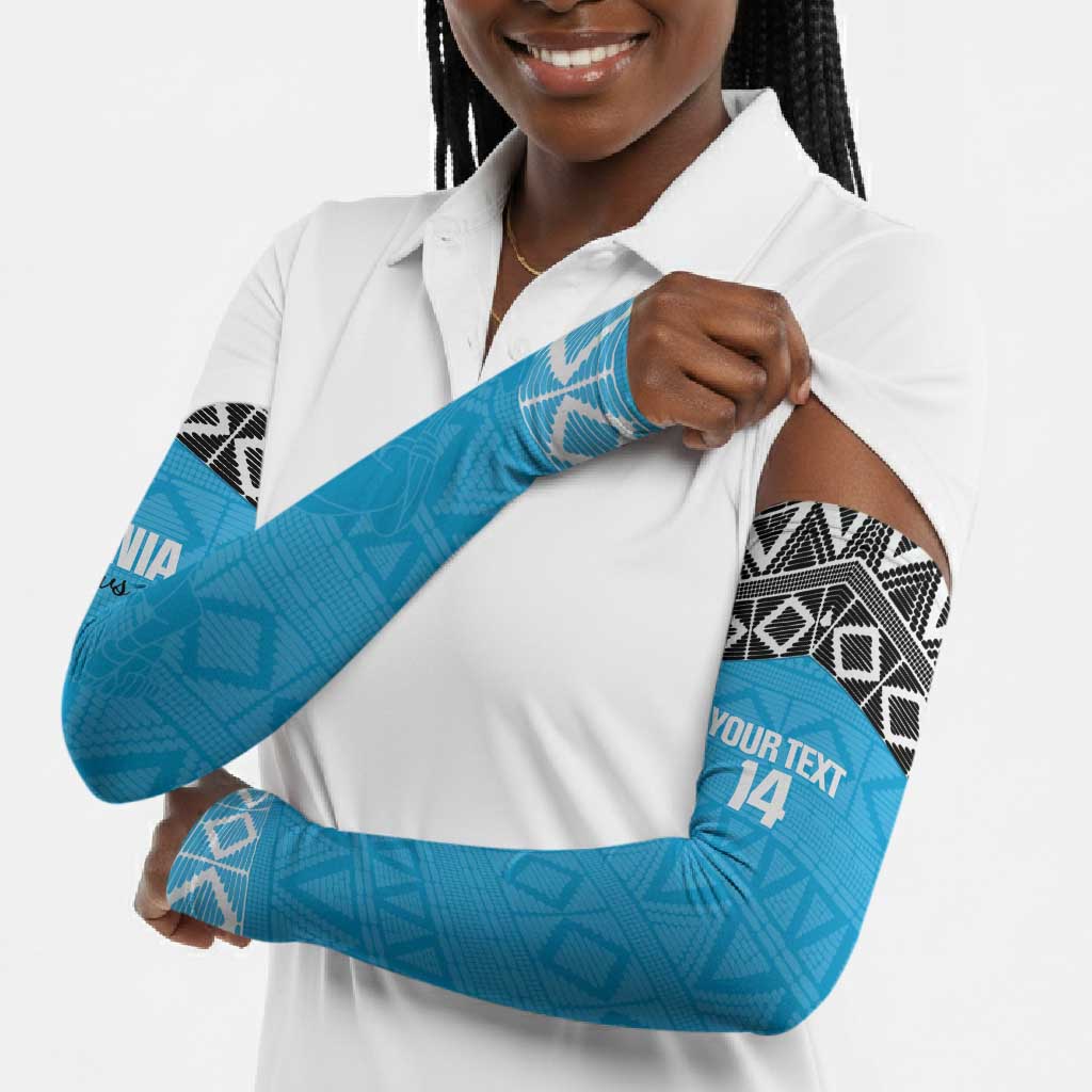 Custom Tanzania Cricket Arm Sleeves Go Cows Sporty African Pattern