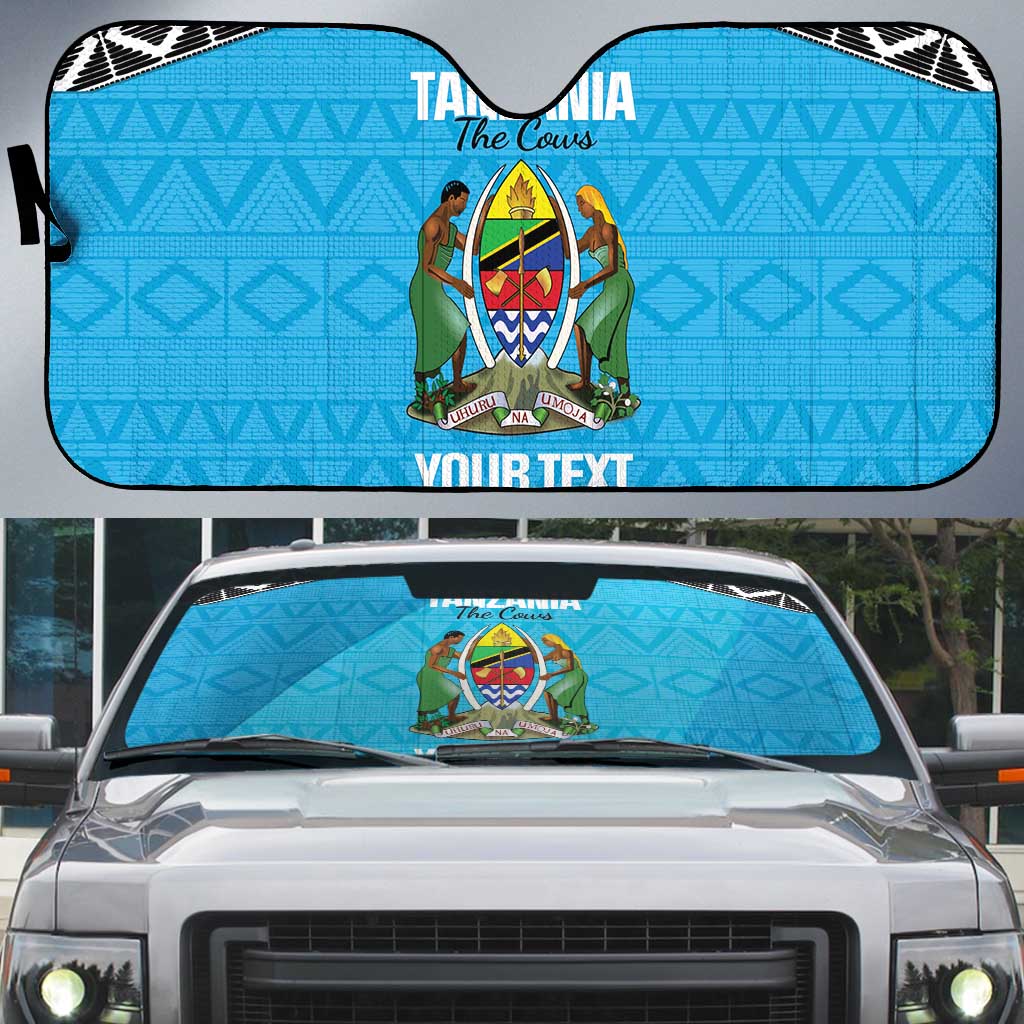 Custom Tanzania Cricket Auto Sun Shade Go Cows Sporty African Pattern