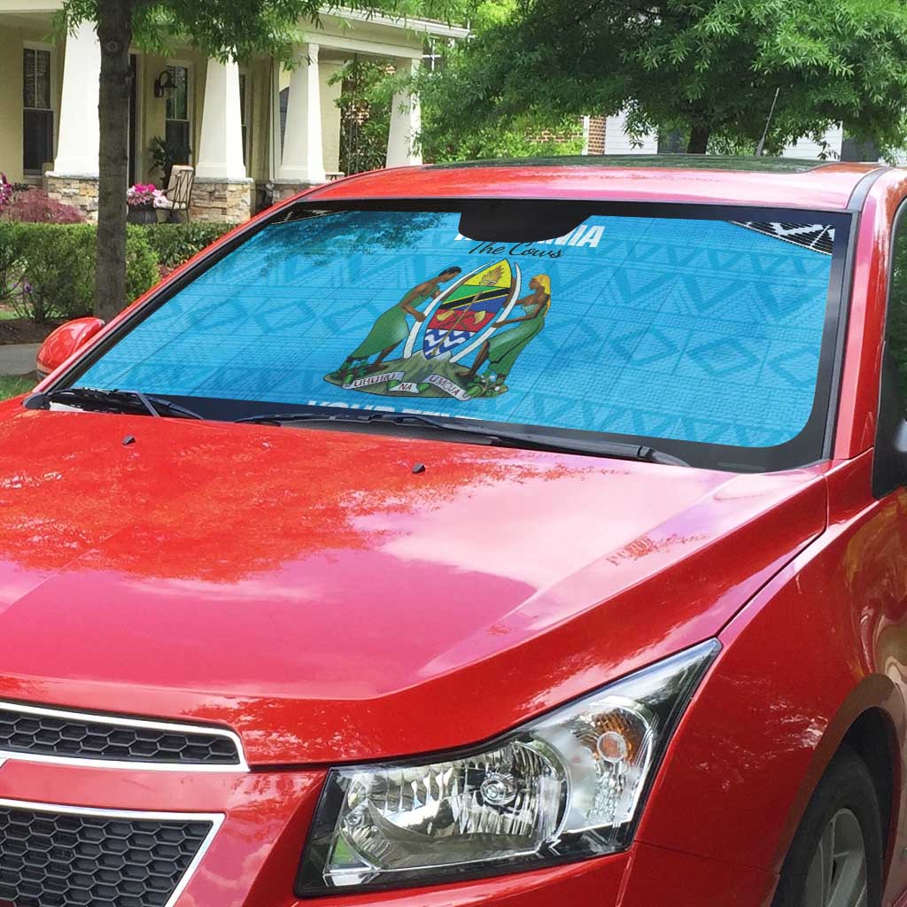 Custom Tanzania Cricket Auto Sun Shade Go Cows Sporty African Pattern