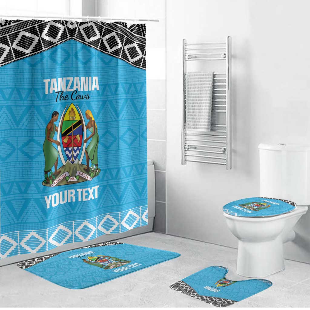 Custom Tanzania Cricket Bathroom Set Go Cows Sporty African Pattern