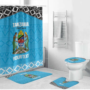Custom Tanzania Cricket Bathroom Set Go Cows Sporty African Pattern