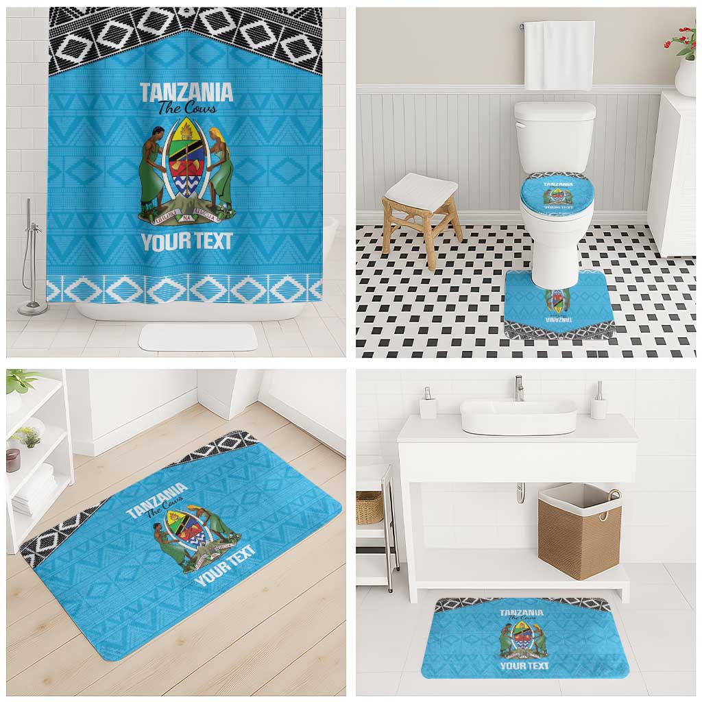 Custom Tanzania Cricket Bathroom Set Go Cows Sporty African Pattern