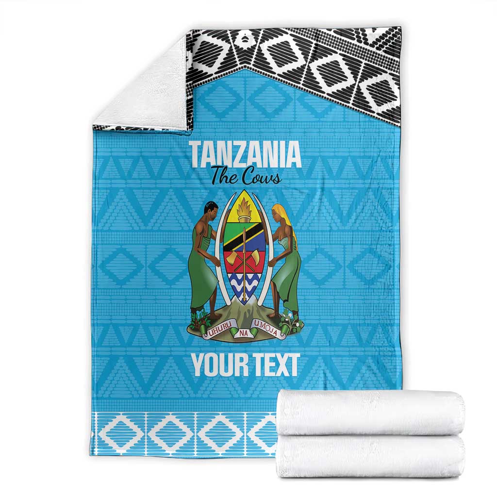 Afro Cricket Tanzania Custom Blanket Go Cows Sporty African Pattern - African Pride