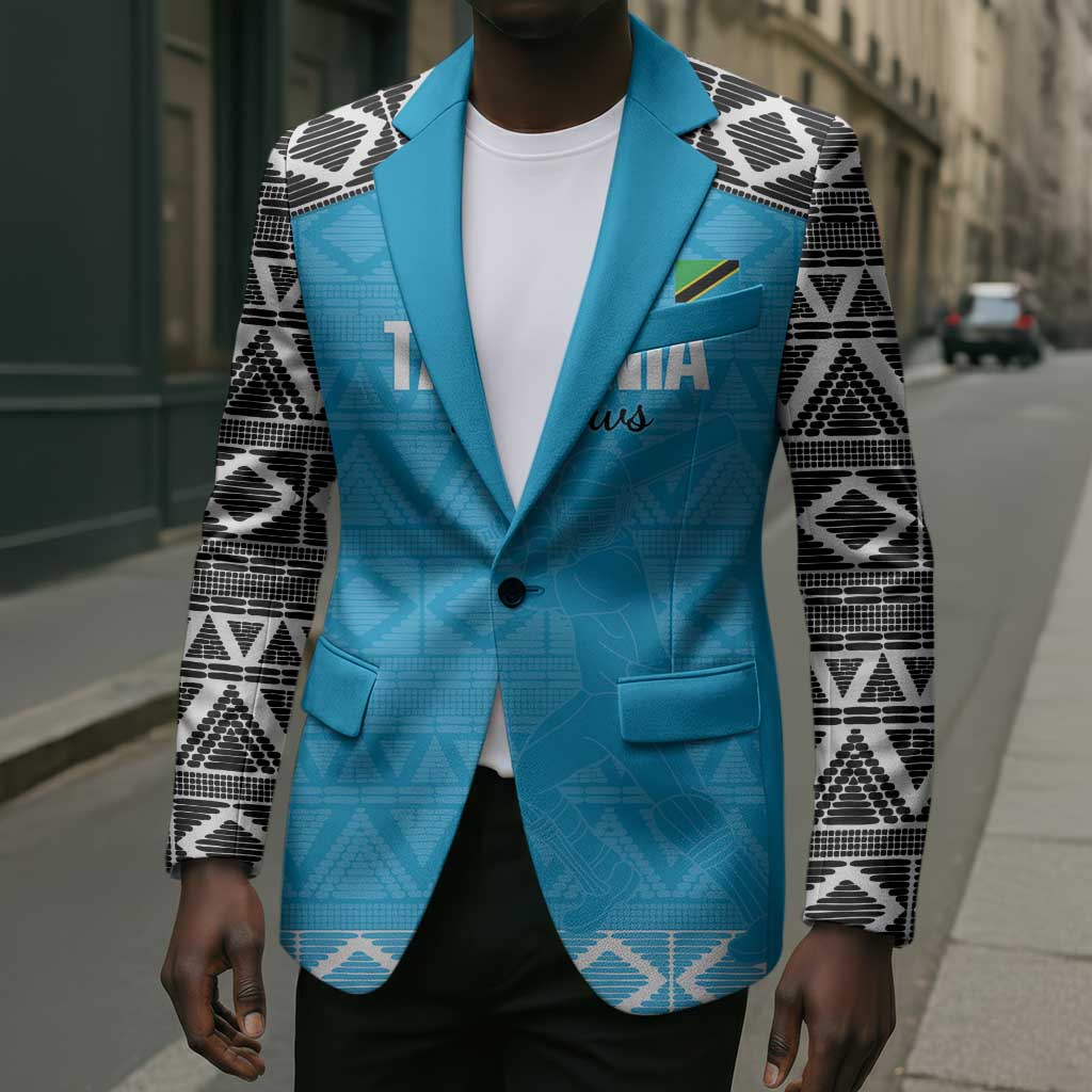 Custom Tanzania Cricket Blazer Go Cows Sporty African Pattern