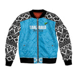 Afro Cricket Tanzania Custom Bomber Jacket Go Cows Sporty African Pattern - African Pride