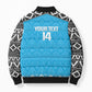 Custom Tanzania Cricket Bomber Puffer Jacket Go Cows Sporty African Pattern