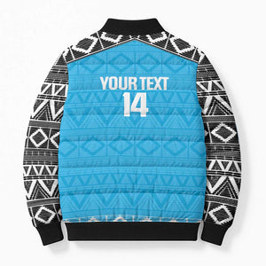 Custom Tanzania Cricket Bomber Puffer Jacket Go Cows Sporty African Pattern