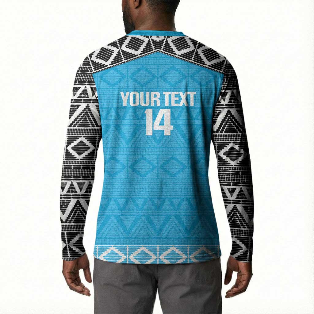 Custom Tanzania Cricket Button Sweatshirt Go Cows Sporty African Pattern
