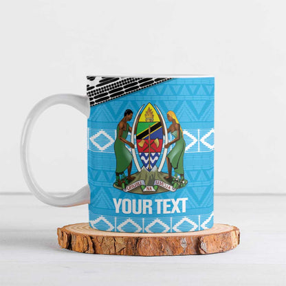 Custom Tanzania Cricket Ceramic Mug Go Cows Sporty African Pattern
