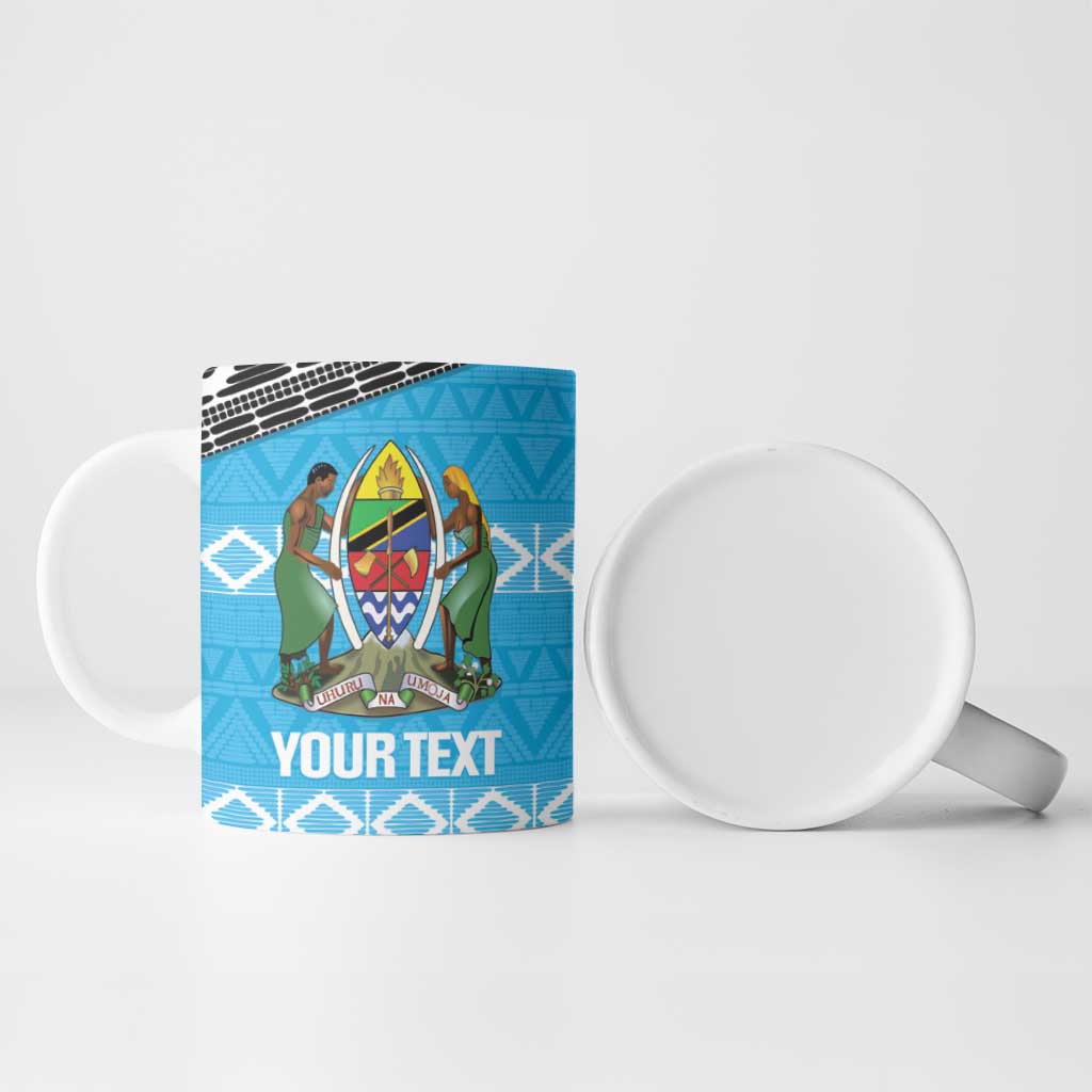 Custom Tanzania Cricket Ceramic Mug Go Cows Sporty African Pattern