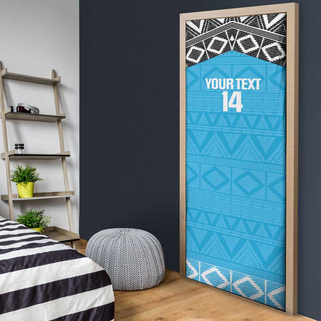 Custom Tanzania Cricket Door Cover Go Cows Sporty African Pattern