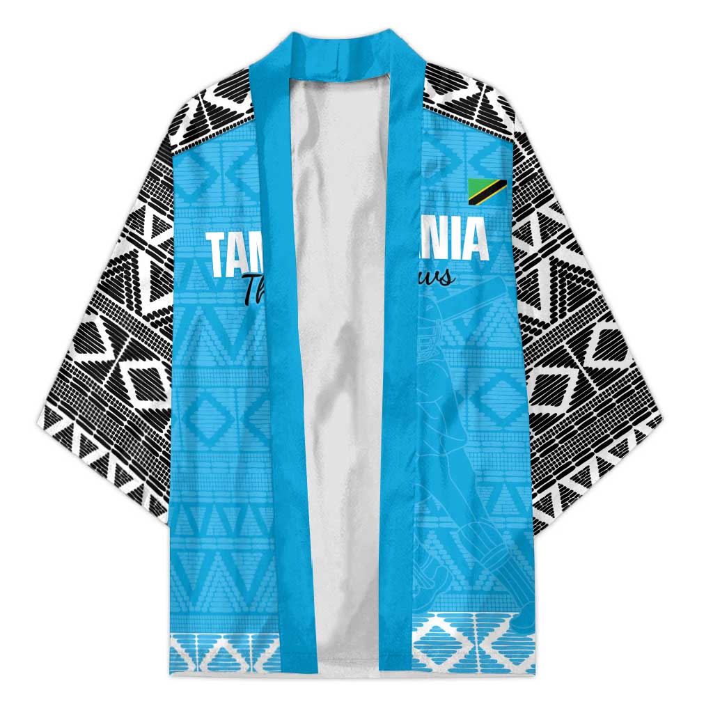 Custom Tanzania Cricket Kimono Go Cows Sporty African Pattern
