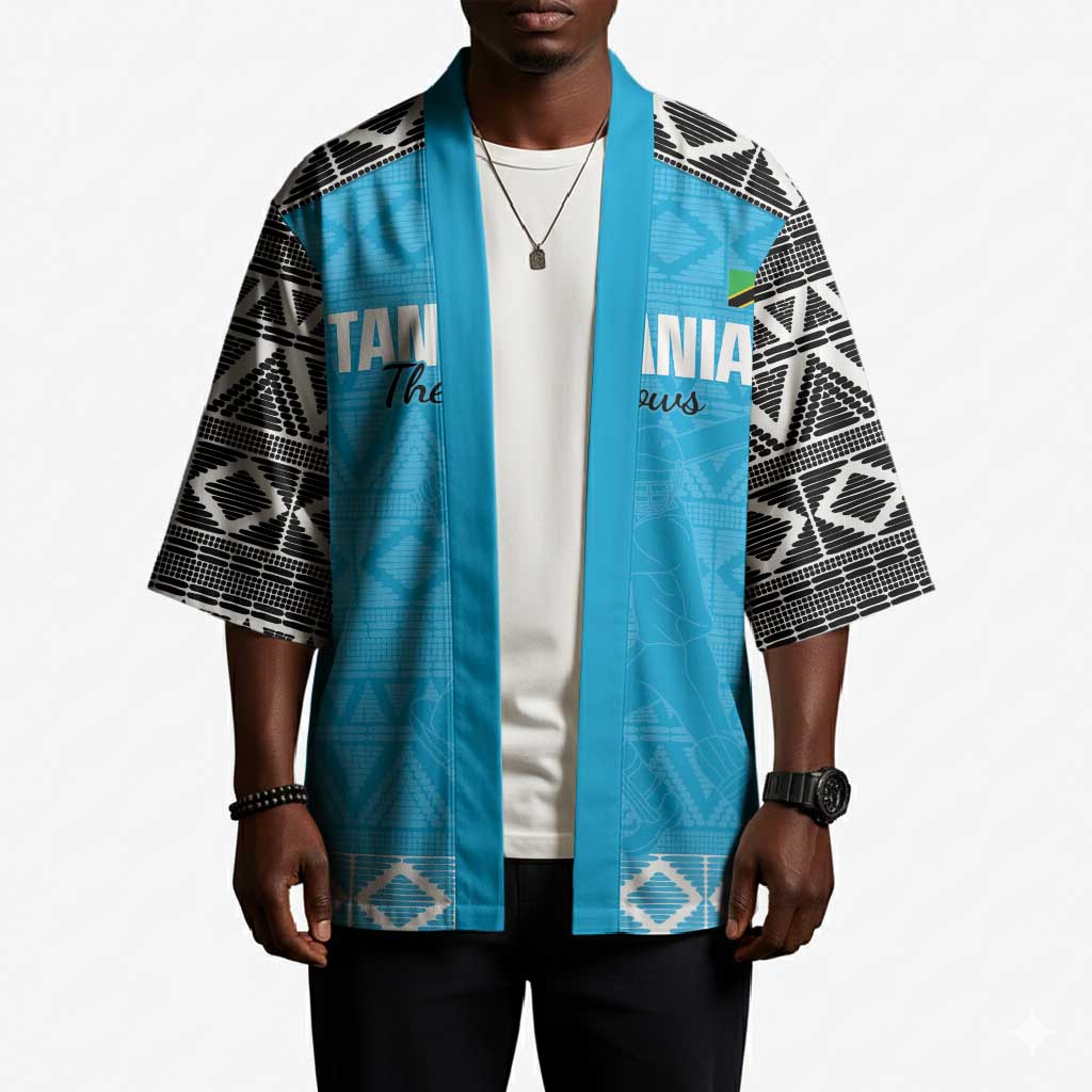 Custom Tanzania Cricket Kimono Go Cows Sporty African Pattern