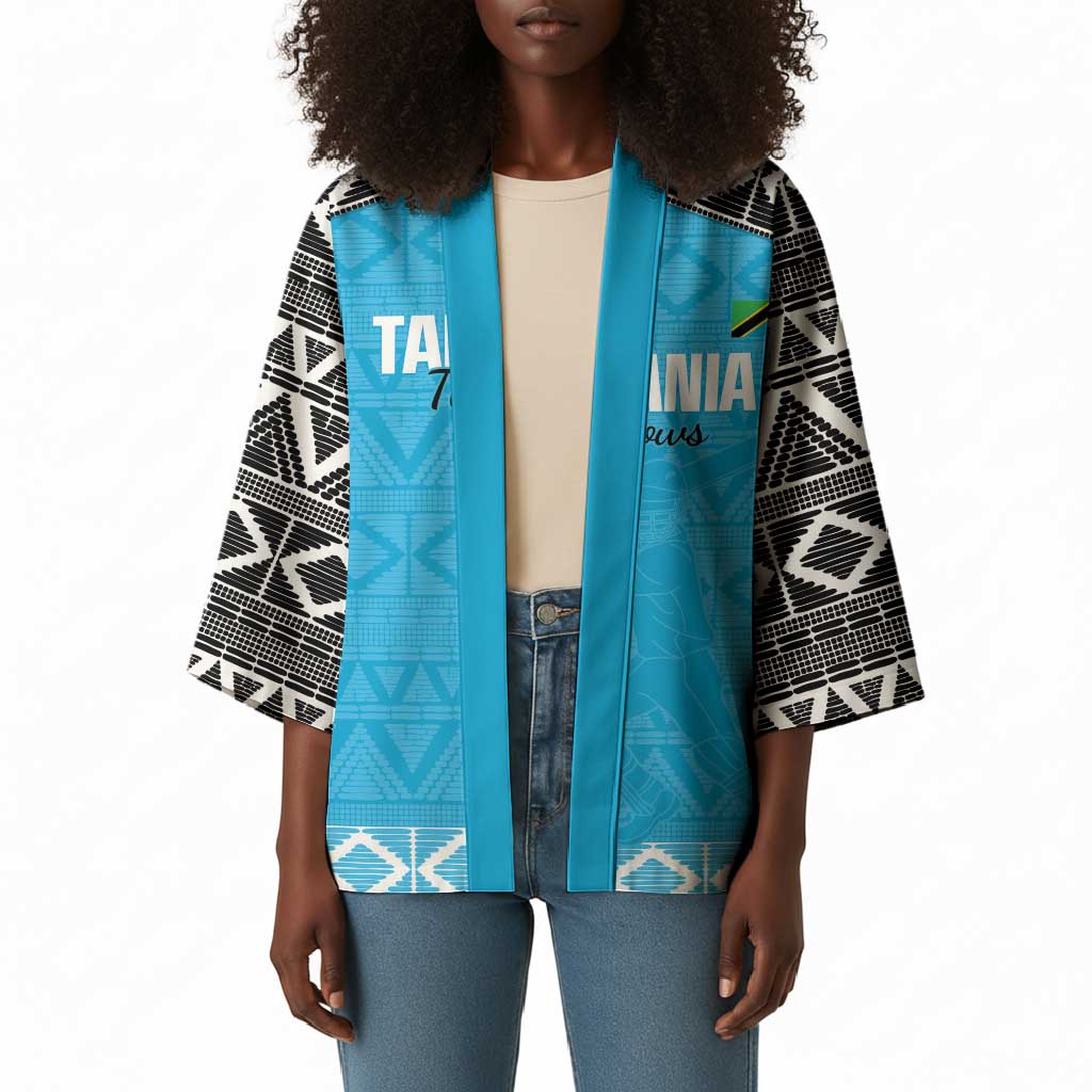 Custom Tanzania Cricket Kimono Go Cows Sporty African Pattern