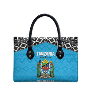Custom Tanzania Cricket Leather Bag Go Cows Sporty African Pattern