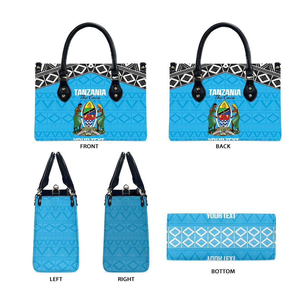Custom Tanzania Cricket Leather Bag Go Cows Sporty African Pattern