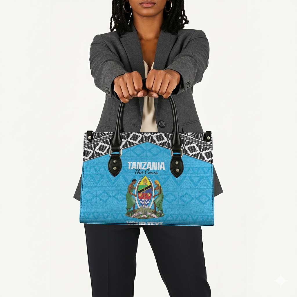 Custom Tanzania Cricket Leather Bag Go Cows Sporty African Pattern
