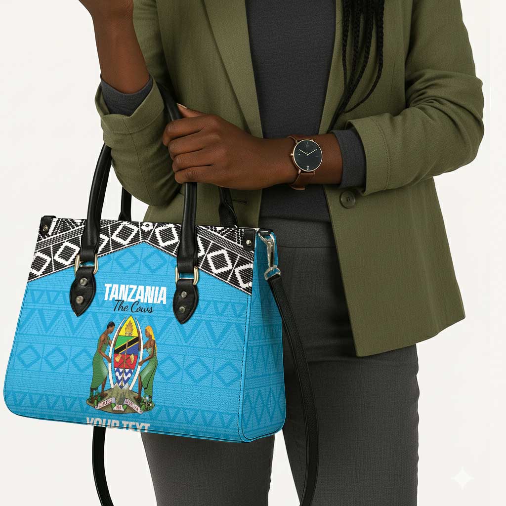 Custom Tanzania Cricket Leather Bag Go Cows Sporty African Pattern
