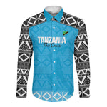 Afro Cricket Tanzania Custom Long Sleeve Button Shirt Go Cows Sporty African Pattern - African Pride