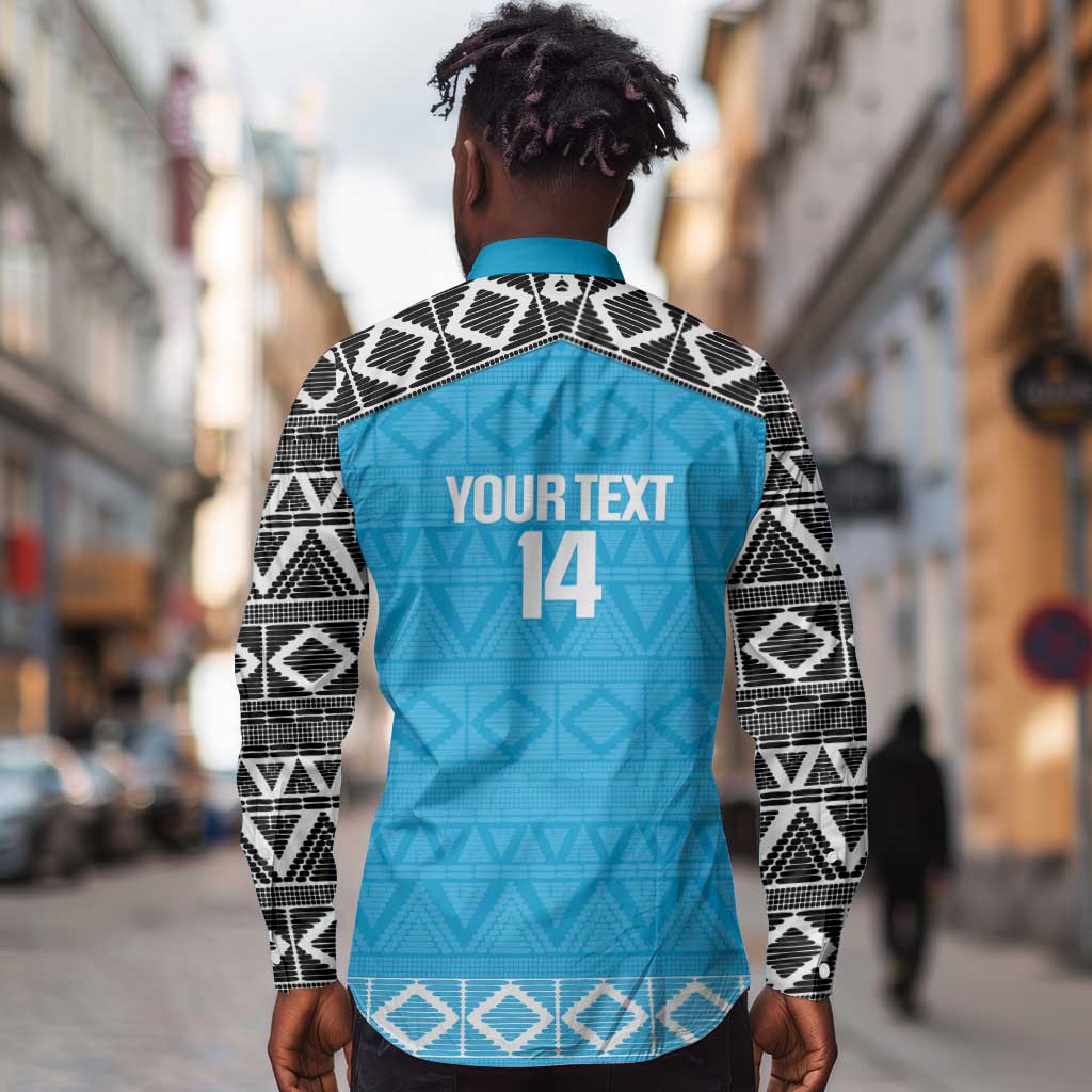Afro Cricket Tanzania Custom Long Sleeve Button Shirt Go Cows Sporty African Pattern - African Pride