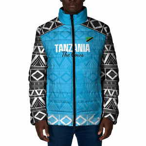 Custom Tanzania Cricket Padded Jacket Go Cows Sporty African Pattern