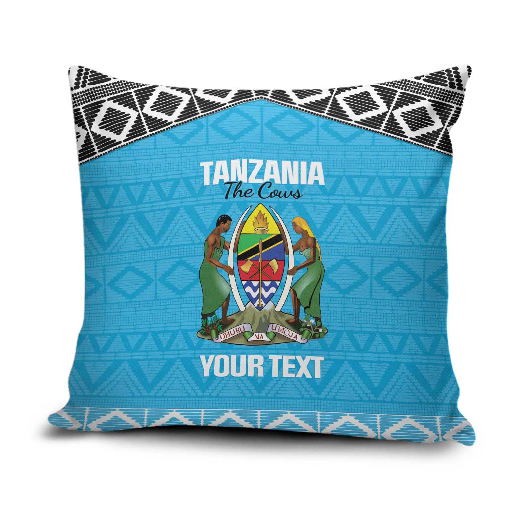 Custom Tanzania Cricket Pillow Cover Go Cows Sporty African Pattern
