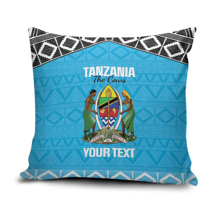 Custom Tanzania Cricket Pillow Cover Go Cows Sporty African Pattern