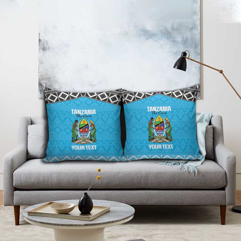 Custom Tanzania Cricket Pillow Cover Go Cows Sporty African Pattern