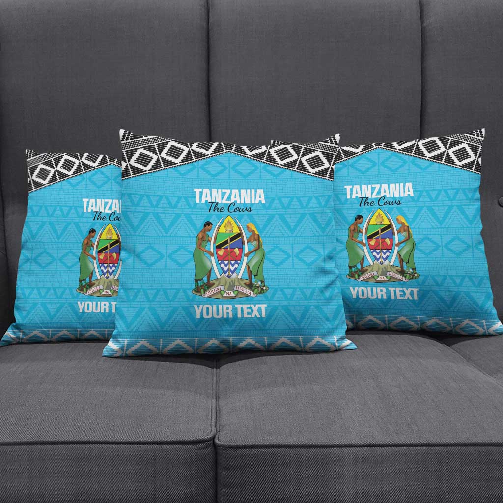 Custom Tanzania Cricket Pillow Cover Go Cows Sporty African Pattern