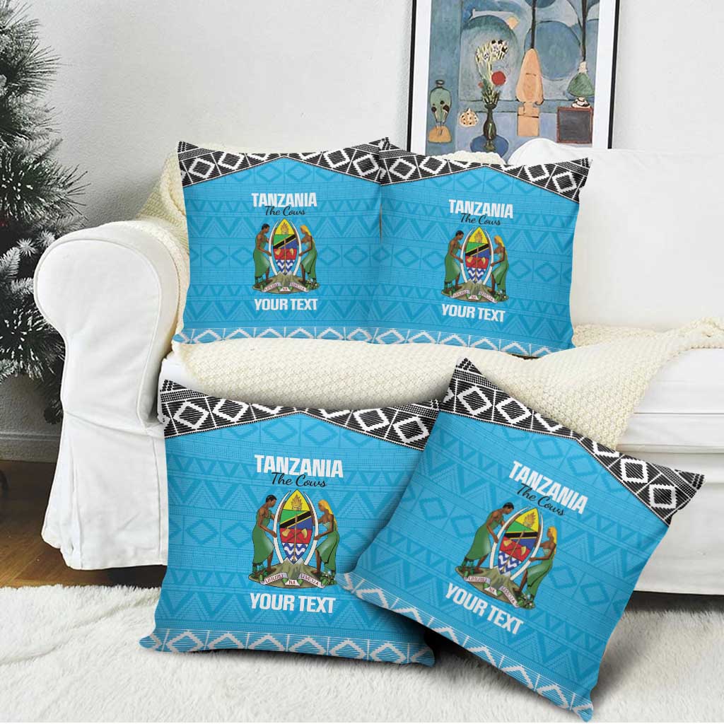 Custom Tanzania Cricket Pillow Cover Go Cows Sporty African Pattern