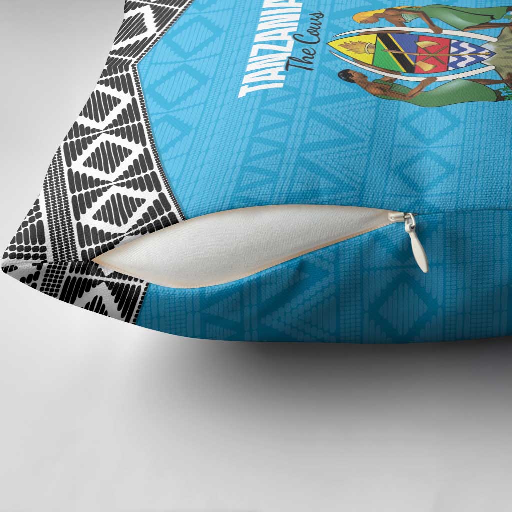 Custom Tanzania Cricket Pillow Cover Go Cows Sporty African Pattern