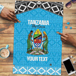Custom Tanzania Cricket Puzzle Go Cows Sporty African Pattern