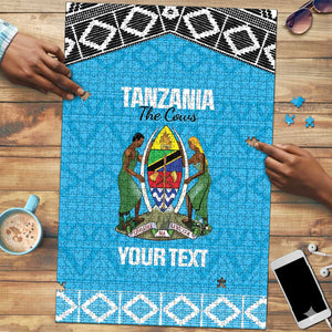 Custom Tanzania Cricket Puzzle Go Cows Sporty African Pattern