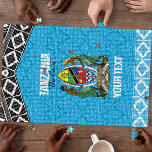 Custom Tanzania Cricket Puzzle Go Cows Sporty African Pattern